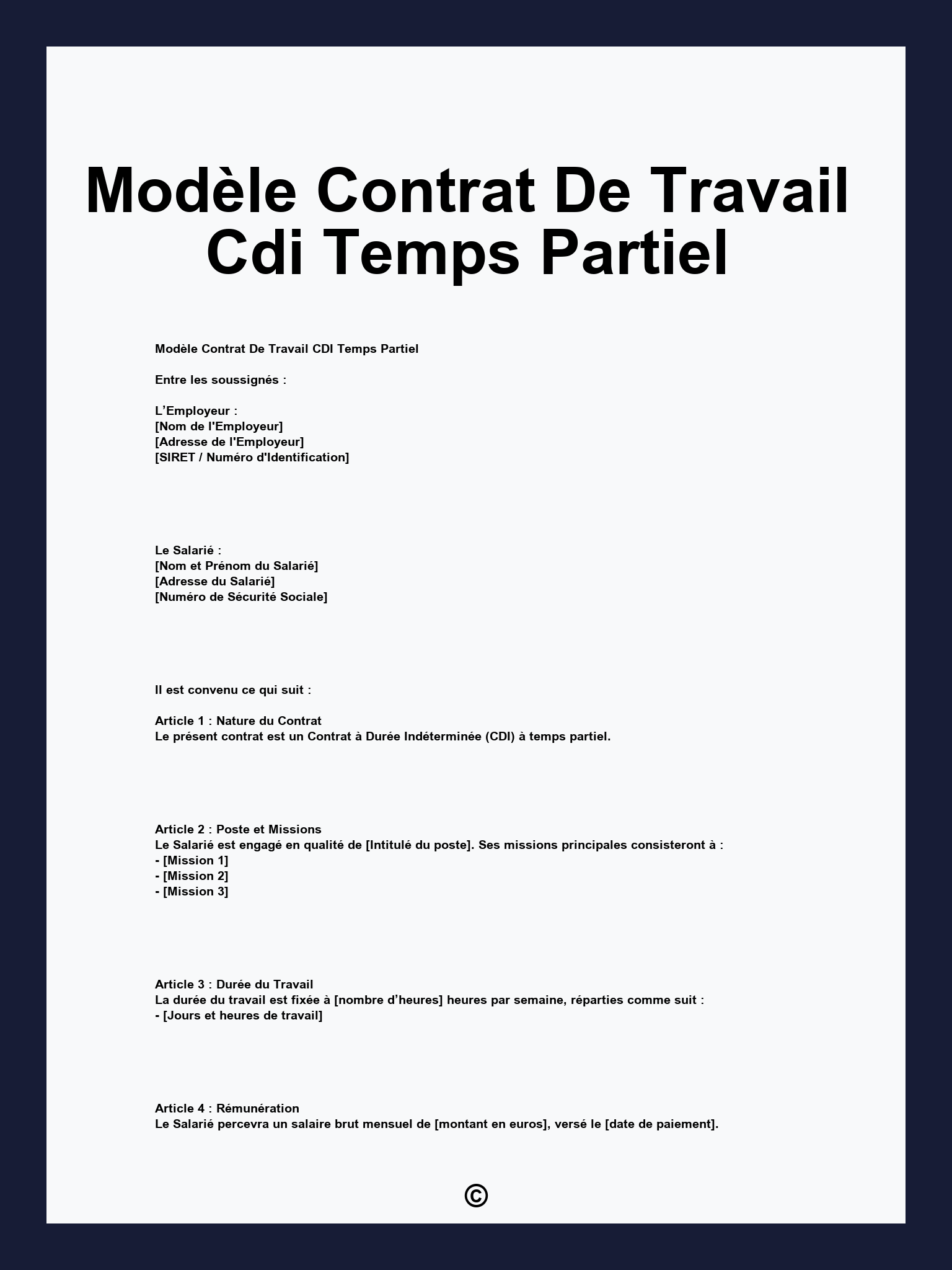 travail à temps partiel